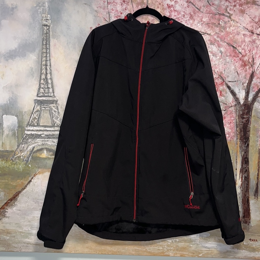 Black Diamond Men's Black Windbreaker with Red Accents